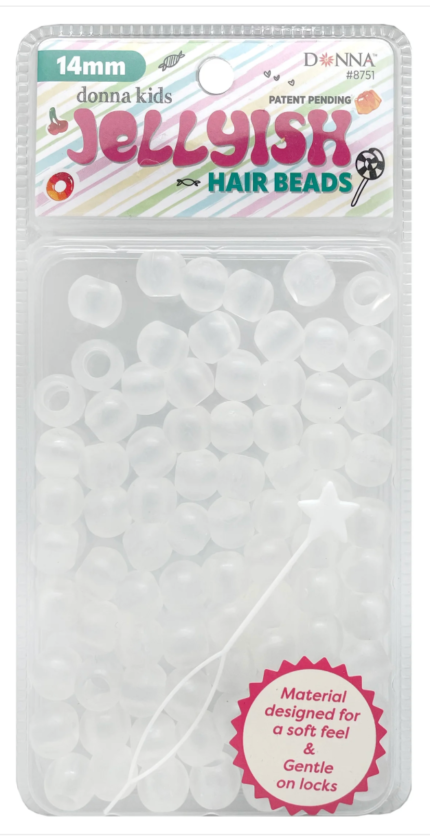 Jellyish Hair Beads 14mm Clear