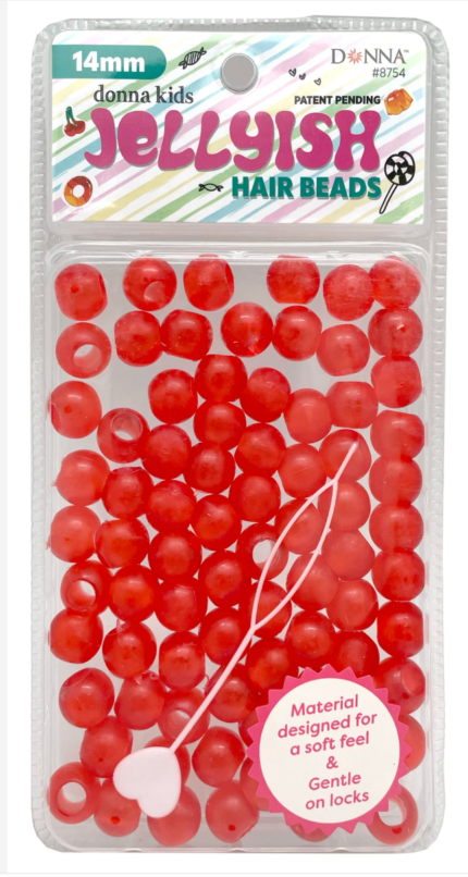 Jellyish Hair Beads 14MM Red