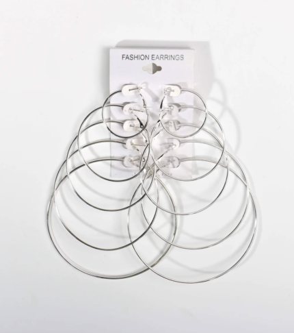 Silver Assorted Hoop Earrings