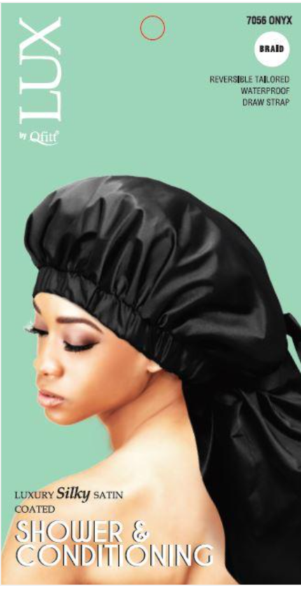 Luxury Silky Satin Shower & Conditioning Cap BLK