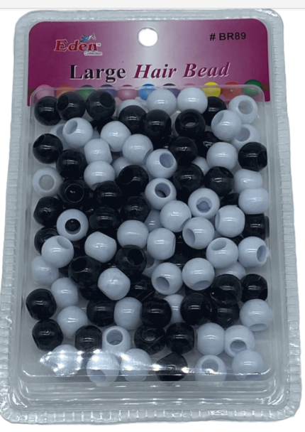 Large Hair Bead Black/White